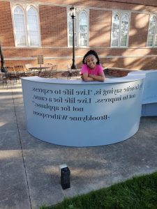 Photograph during installation day - Catawba College Receives Audio Embedded Sculptural Bench in County-Wide Diversity Project